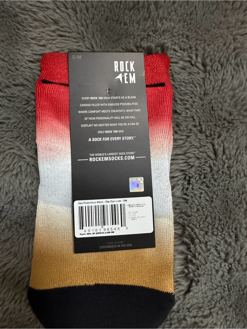 Rock 'Em San Francisco Gradient Crew Sock - Red/White/Gold - Picture 2 of 2